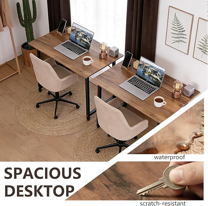 BestOffice Computer Desk,Home Office Desk, Modern Simple Style for Home Office Study Writing (Brown, 32 Inch,2 Pack)