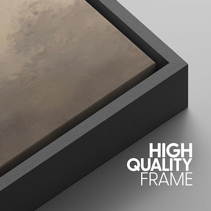 SIGNWIN Framed Canvas Print Wall Art Set Neutral Misty Forest Landscape Earth Tone Illustrations Modern Art Decorative Boho Relax/Zen Nordic for Living Room, Bedroom, Office - 16"x24"x3 Black