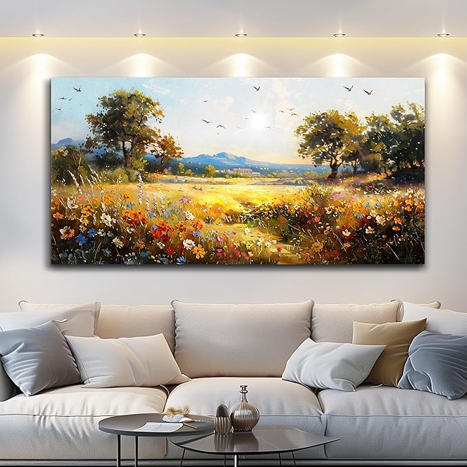 FUHAIHUA Canvas Wall Art For Living Room Wall Decor For Bedroom Office Wall Decoration Rural Pastoral Painting Artwork Room Aesthetic Home Decor 20x40 In