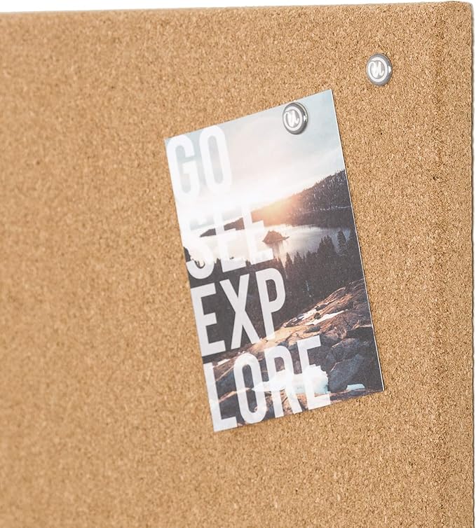 U Brands Cork Canvas Bulletin Board, 14" x 14" Inches, Frameless (463U00-04)