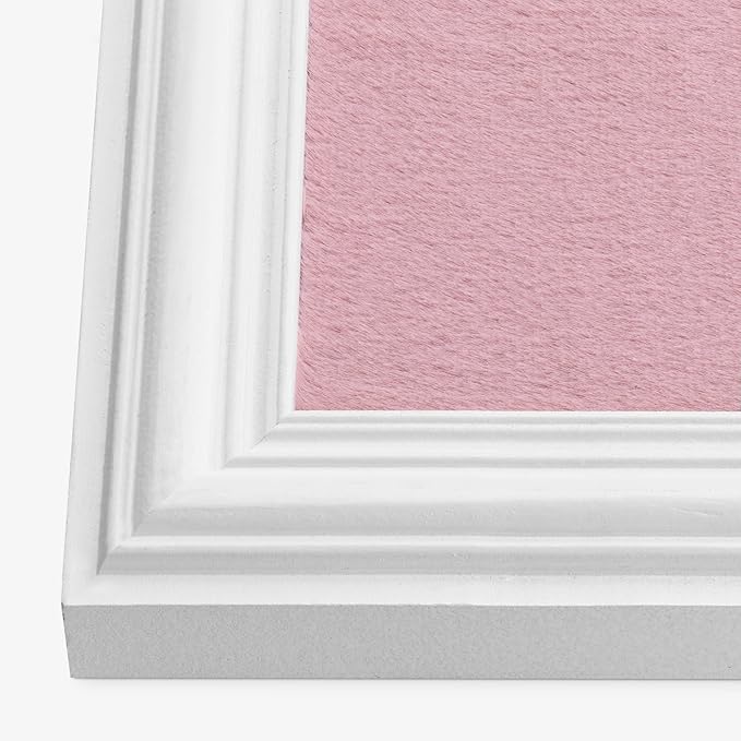 Navaris Framed Fabric Bulletin Board - 18 x 24 inches Plush Jewelry Organizer Pinboard for Wall - Memory Memo Pin Board - Rose with White Frame