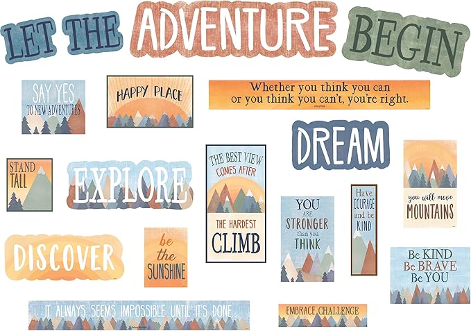 Teacher Created Resources Moving Mountains Let The Adventure Begin Mini Bulletin Board