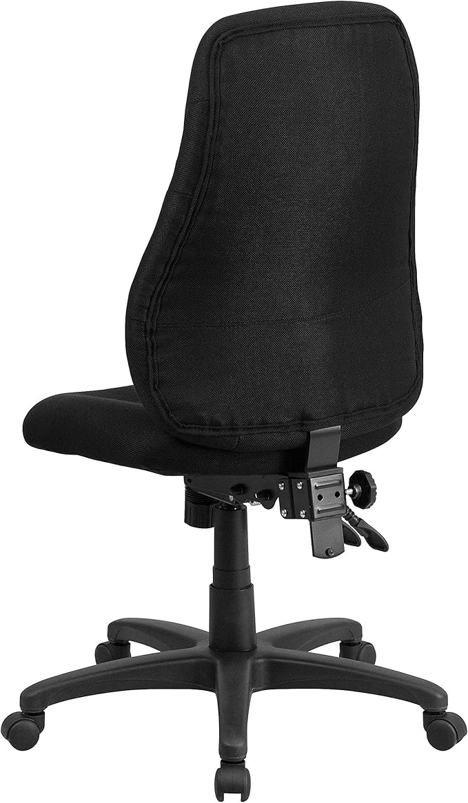 Flash Furniture Hughes High Back Black Fabric Multifunction Swivel Ergonomic Task Office Chair