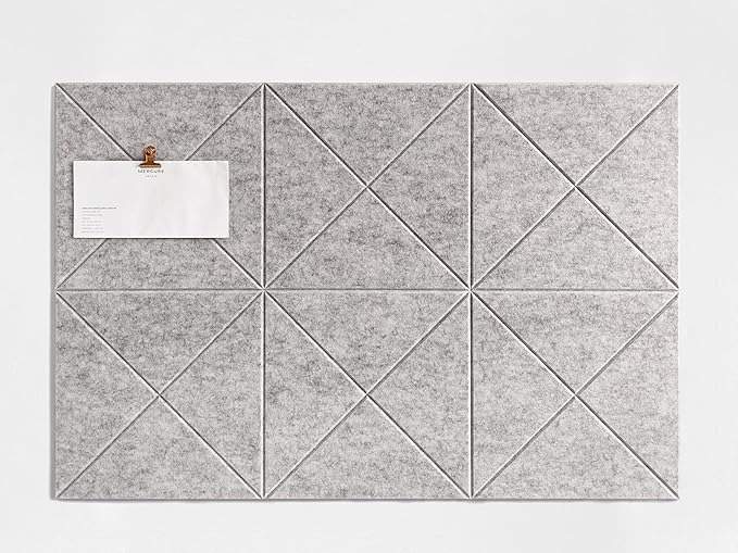 Cork Board 24 x36 Alternative - 6 Pack Felt Wall Tiles with Safe Removable Adhesive Tabs, Cork Boards for Walls Cork Board for Home Office Pin Board Tack Board - Barista