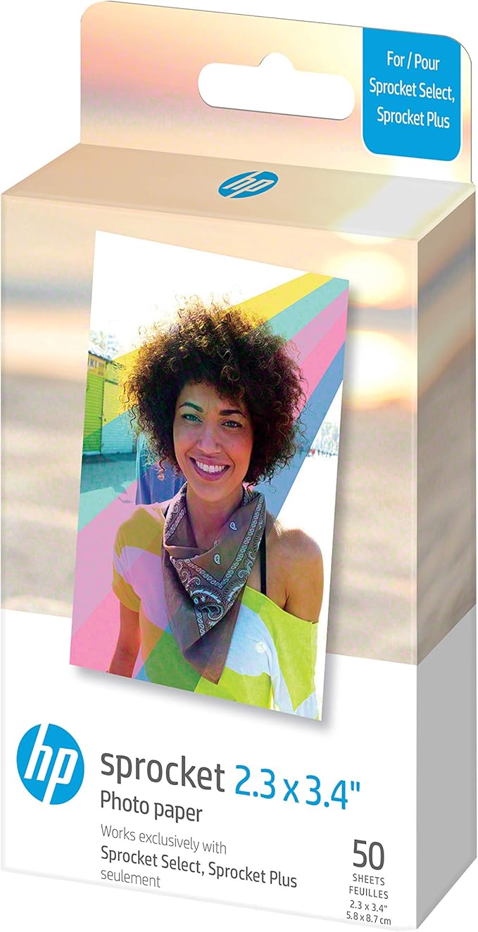 HP 2.3x3.4 Premium Zink Photo Paper (50 Pack) Accesory Kit with Photo Album, Case, Stickers, Markers