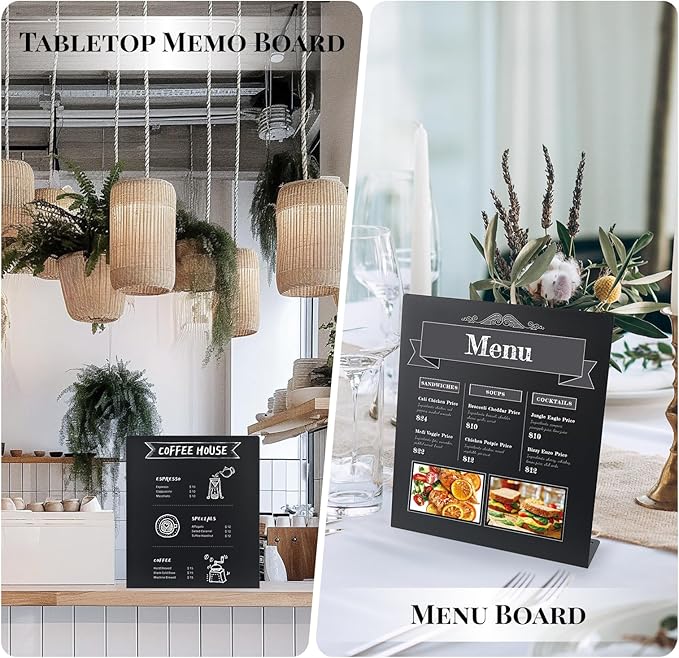 2 Pack Magnet Board,Black Magnetic Board,Metal Magnetic Bulletin Board,Magnet Display Stand for Home, School, Kitchen, Office