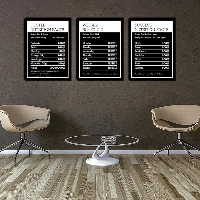 Halioyo 3 Pcs Motivational Wall Art, Inspirational Canvas Wall Art Decor for Men Women Office Bedroom Living Room Positive Quotes Wall Decor Poster Painting Picture 12x16inch
