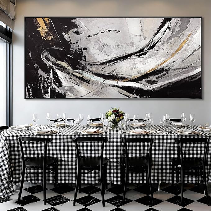 XIANSHOU Abstract Home Wall Decor Contemporary Photo Prints Grey and Black Art Posters 40"x86" Bedroom Artwork for Wall Pictures for Office