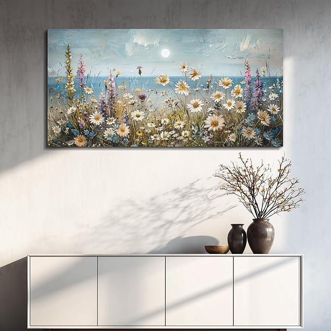 KELIYUAN Large Canvas Wall Decor For Living Room Farmhouse Wall Art For Bedroom Office Decorations Abstract Paintings Flowers Landscape Artwork Pictures Restaurant Home Decor Ready to Hang 30x60In