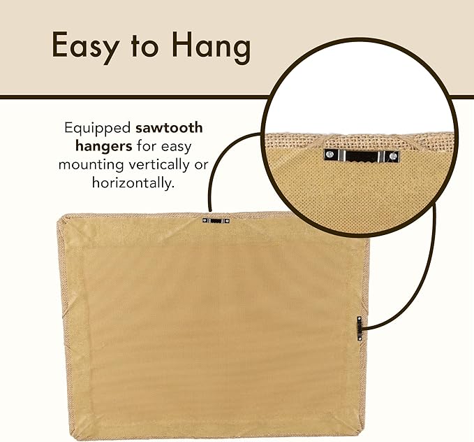 Burlap Covered with Criss-Cross Twine Bulletin Picture & Memo Board, 11.75 x 15.75