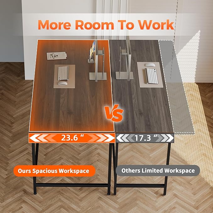 Mericonia 55 inch Computer Desk, Gaming Desk for Small Spaces, Modern Simple Style Table for Home Office, Study Student Writing Table