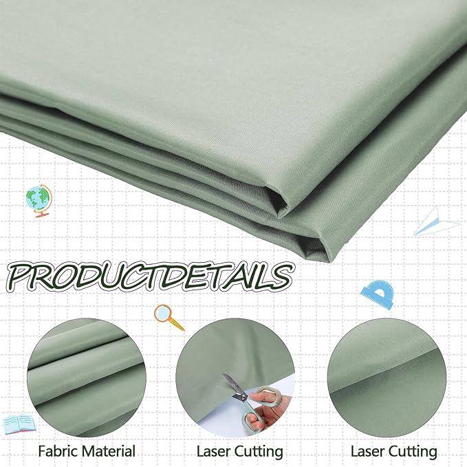 Bulletin Board Fabric 48 '' x 107 '' Class Fabric for Classroom Bulletin Board Decor, Pillows, Curtains, Crafts(Sage Green)