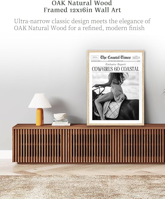 iHery Unframed Trendy Coastal Cowgirl NewsPaper Wall Art Prints,12x16in Black Canvas Wall Art Prints,New York News,Girls Just Wanna Have Fun,Vintage Bar Car for Living Room Home Décor 1Pack