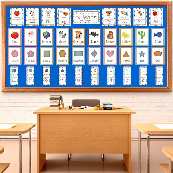 Qyeahkj 17.7in x 20ft Bulletin Board Paper Roll Bulletin Board Background Paper Fade Resistant Classroom Decoration Poster Art Craft Home Wall Education Decor Supplies Royal Blue