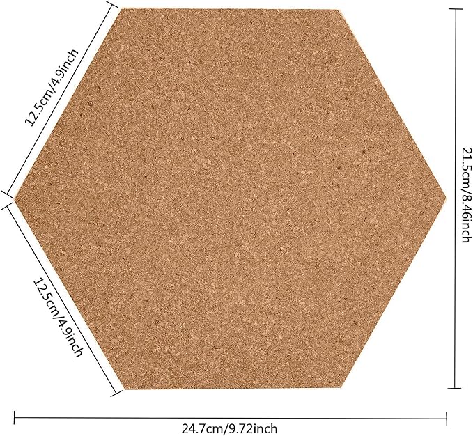 HBlife 10 Pack Self-Adhesive Cork Board Tiles Mini Wall Bulletin Board with 50 Multi-Color Push Pins
