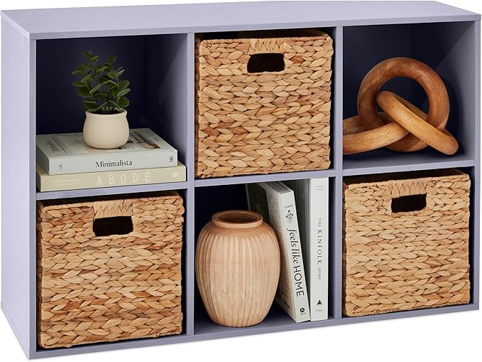 Best Choice Products Kids Bookcase 6-Cube Storage Organizer, 11in Shelf Opening, Bookshelf, Toy Storage, Customizable w/ 3 Removable Back Panels – Lavender