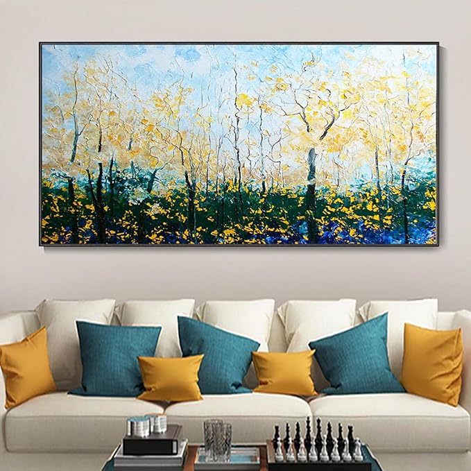 ZHMANLUCK Extra Large Canvas Art Painting Artwork for Office Wall Decor Home Decoration Stretched and Framed Ready to Hang 80x160cm/(31x63inch) with-Black-Frame