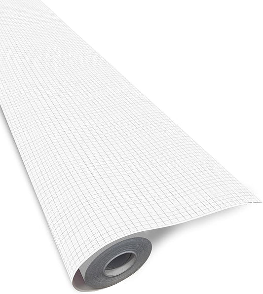 Geyer Instructional 1 Inch Graph Paper Roll – 36” x 200’ Black Grid, Large Format Blueprint Paper, 24 lb Bond for Classroom, STEM, Math & Design Projects