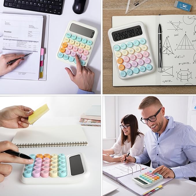 Mr. Pen- Mechanical Switch Calculator, 12Digits, Large LCD Display, Colorful Calculator Big Buttons