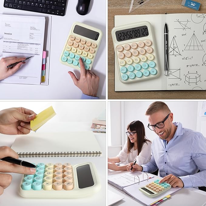 Mr. Pen- Mechanical Switch Calculator, 12Digits, Large LCD Display, Colorful Calculator Big Buttons