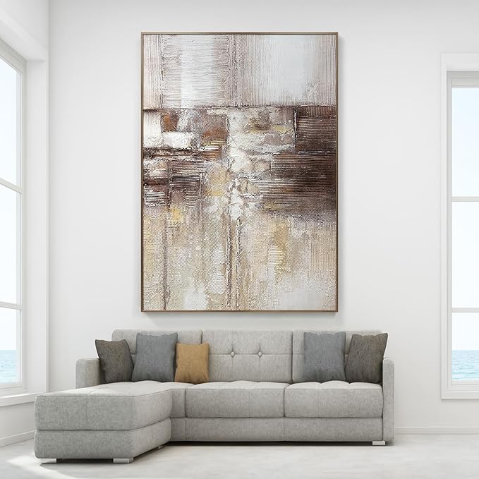 BrightA Autumn Forest River Large Artwork Large Wall Art for Living Room Hallway Living Room Wall Decor 35.4"x51.2"