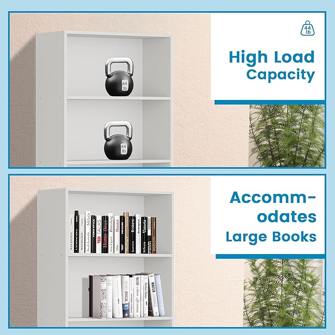 71" Tall Bookcase, 6-Tier Open Display Storage Shelves, Floor Standing Large Book Shelf for Living Room, Home Office, Bed Room, White