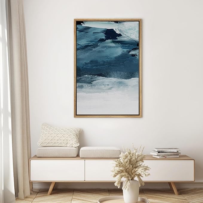SIGNWIN Framed Canvas Wall Art Abstract Color Block Canvas Prints Home Artwork Decoration for Living Room,Bedroom - 16x24 inches