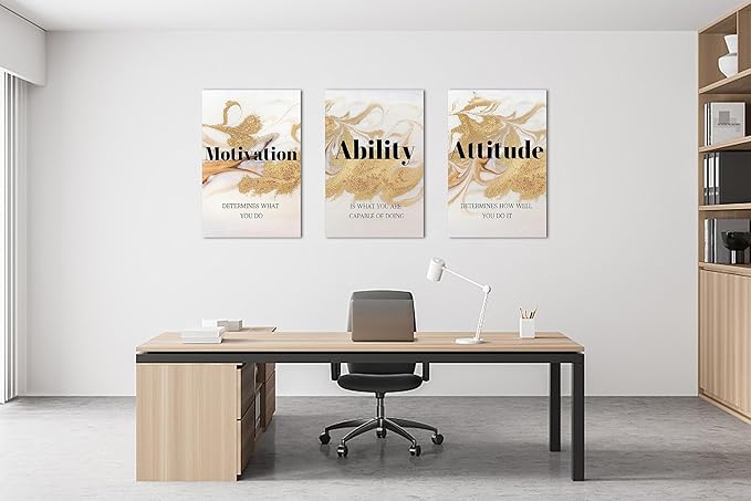 3 Piece Office Canvas Wall Art - Abstract Wall Decor, Motivational Quotes Canvas Print Pictures Wall Decor for Office, Men Women Inspirational Framed Artwork Home Office Decor 20"x30" x 3 Pcs