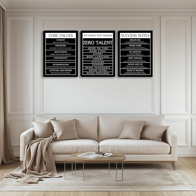 Motivational Wall Decor Paintings Inspirational Office Wall Decor Posters Prints 3 Pieces Bedroom Decor Living Room Office Canvas Picture Wall Painting Home Decoration Framed Artwork (36''W x 16''H)