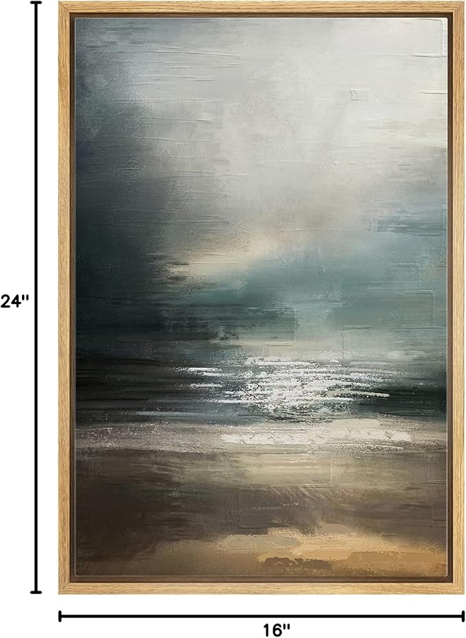 SIGNWIN Framed Canvas Wall Art Abstract Color Canvas Prints Home Artwork Decoration for Living Room,Bedroom - 16"x24" Natural