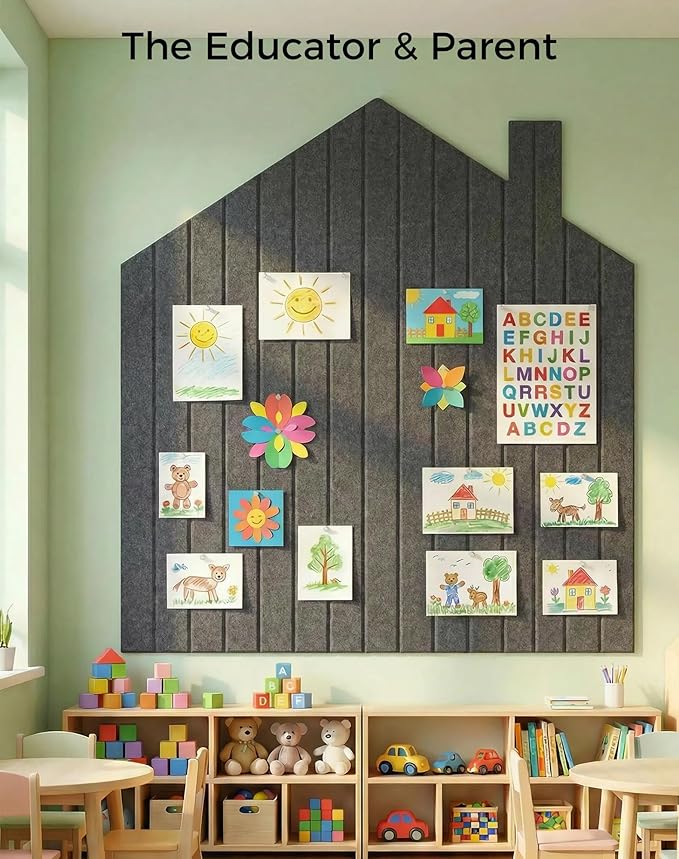 Aothia 12-Pack Felt Bulletin Board Tiles - 48x36 Modular Pin Board for Walls, 0.2" Thick Cork Board Alternative for Office & Classroom, 70 Adhesive Tabs & 40 Pushpins Included (Charcoal Gray)
