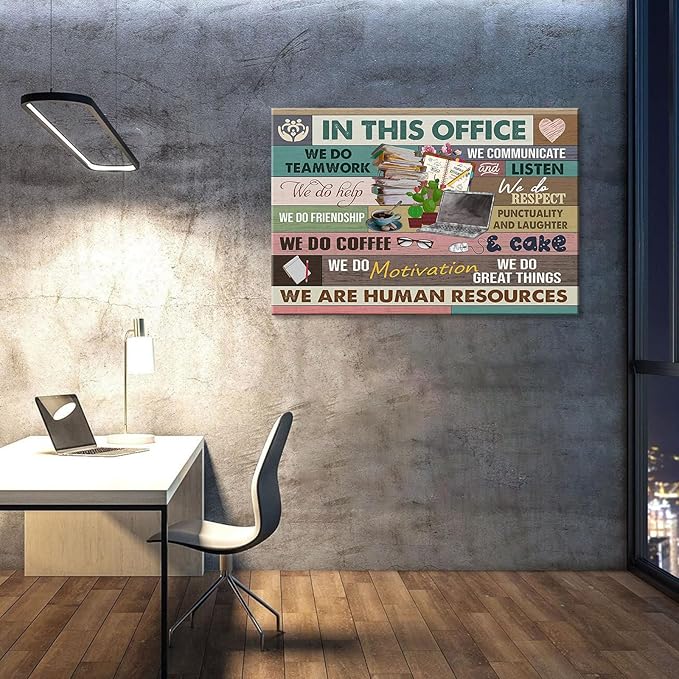 Inspirational Wall Art for Office In This Office We Are Human Resources Wall Art Office Wall Decor Modern Motivation Quotes Painting Prints Prints Artwork for Home 24x16in Framed