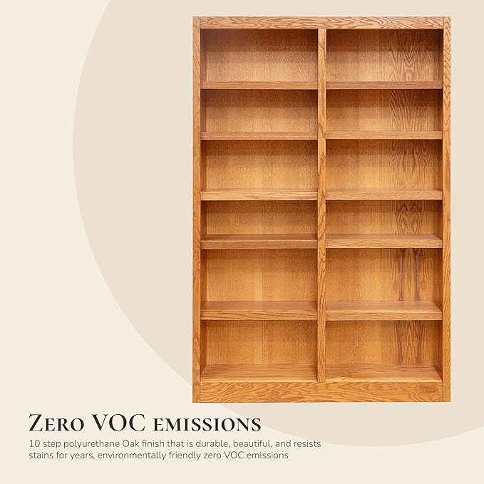 Concepts In Wood Book Shelf - 84" Tall Wood Bookcase Furniture - Oak