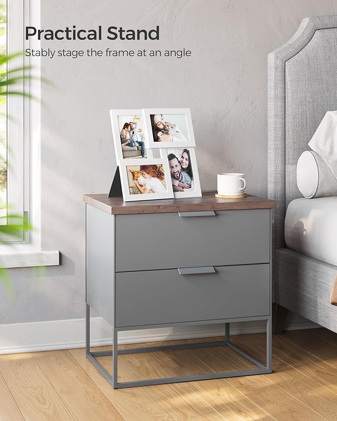 SONGMICS Collage Picture Frames, 4x6 for Wall Decor, Multi Family Photo for Gallery Decor, Hanging Display, Set of 4, Cloud White URPF25WTV1