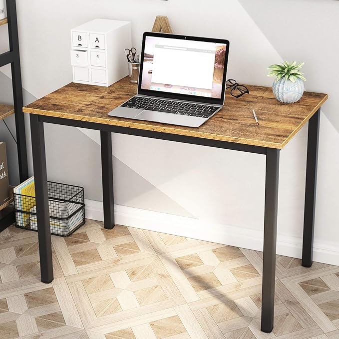 soges 31.5 inches Small Desk Writing Study Worksation for Home Office Computer Desk, Rustic Brown YL-AC3-80VB