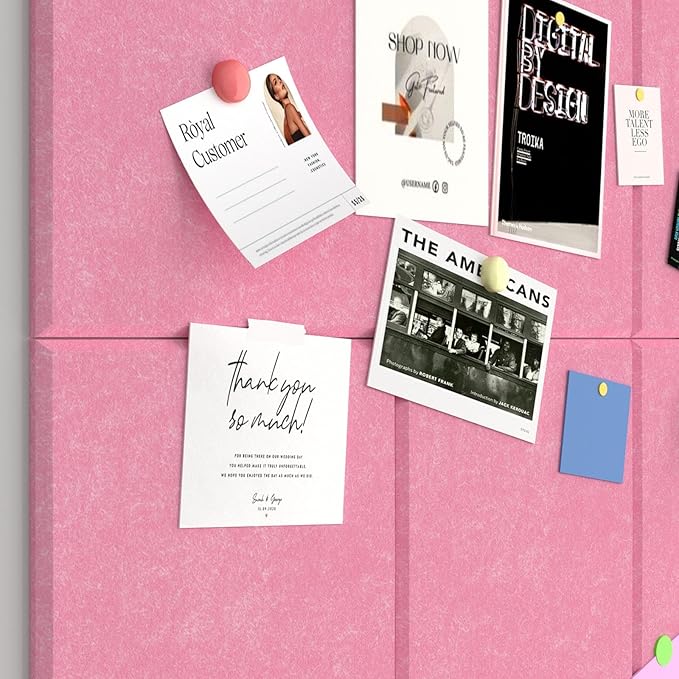 Large Cork Boards for Walls – 36" x 24" Self Adhesive Felt Wall Tiles, Ideal for Office Black Bulletin Board, Easy to Install Pin Board Photo Board