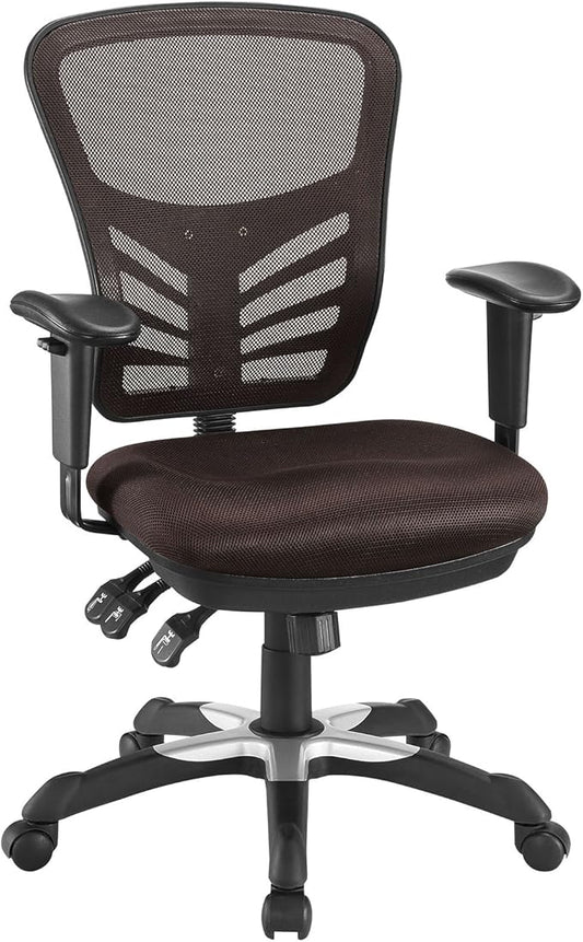 Modway Articulate Ergonomic Mesh Office Chair in Brown