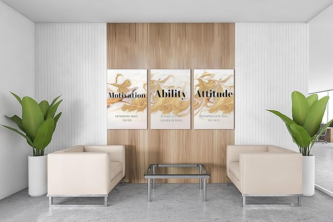 3 Piece Office Canvas Wall Art - Abstract Wall Decor, Motivational Quotes Canvas Print Pictures Wall Decor for Office, Men Women Inspirational Framed Artwork Home Office Decor 20"x30" x 3 Pcs