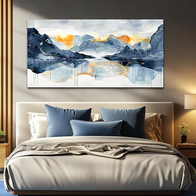 FUHAIHUA Canvas Wall Art For Living Room Large Wall Decor For Office Bedroom Home Decorations Minimalism Abstract Paintings Watercolor Ink Pictures Artwork Aesthetic Room 24x48 In