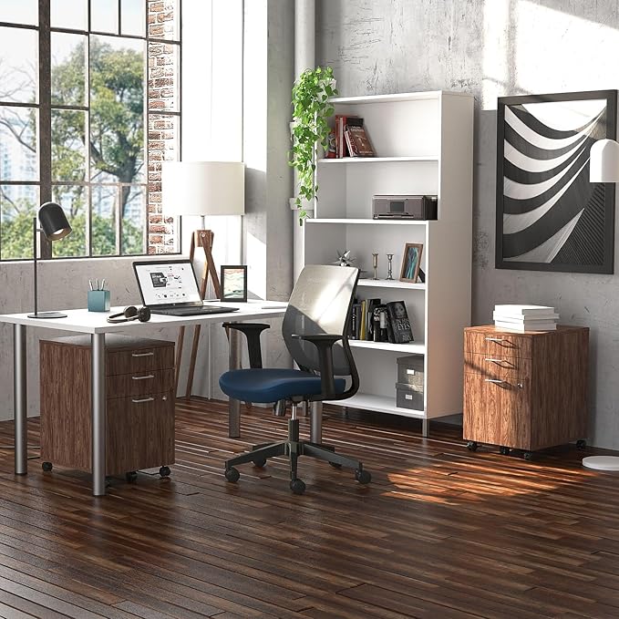 Union & Scale Essentials Mobile Pedestal File, Left Or Right, 3-Drawers: Box/Box/File, Legal/Letter, Espresso, 15.6" X 21.3" X 24.3"