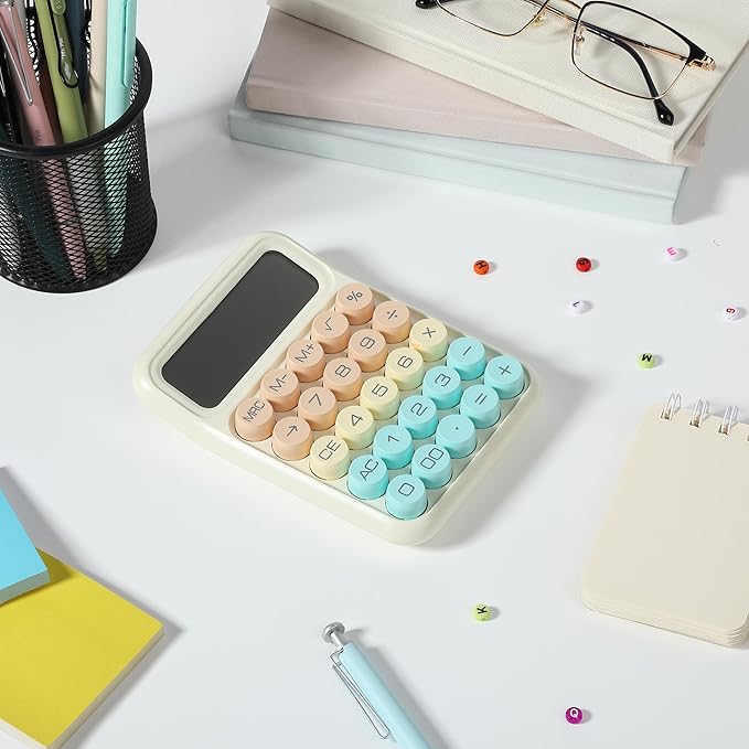 Mr. Pen- Mechanical Switch Calculator, 12Digits, Large LCD Display, Colorful Calculator Big Buttons