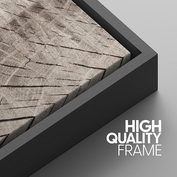SIGNWIN Framed Canvas Print Wall Art Set Retro Close Up Oak Wood Tree Rings Nature Wilderness Illustrations Modern Art Decorative Farmhouse Zen for Living Room, Bedroom, Office - 16"x24"x3 Black