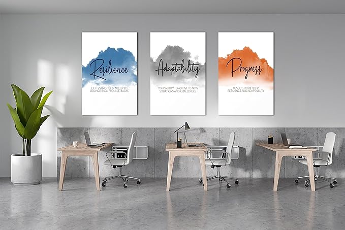 3 Piece Canvas Wall Art, Motivational Quotes Print Pictures for Office, Entrepreneur Poster Women Inspirational Framed Artwork Home Decor 24"x36" x 3 Pcs