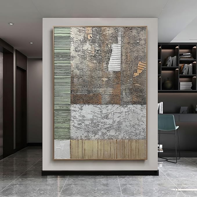 BrightA Gray Extra Large Wall Art Abstract Large Canvas Art Large wall Paintings Big Wall Decor Living Room for Bedroom Dining Room Wall Decor 55.1"x78.7"