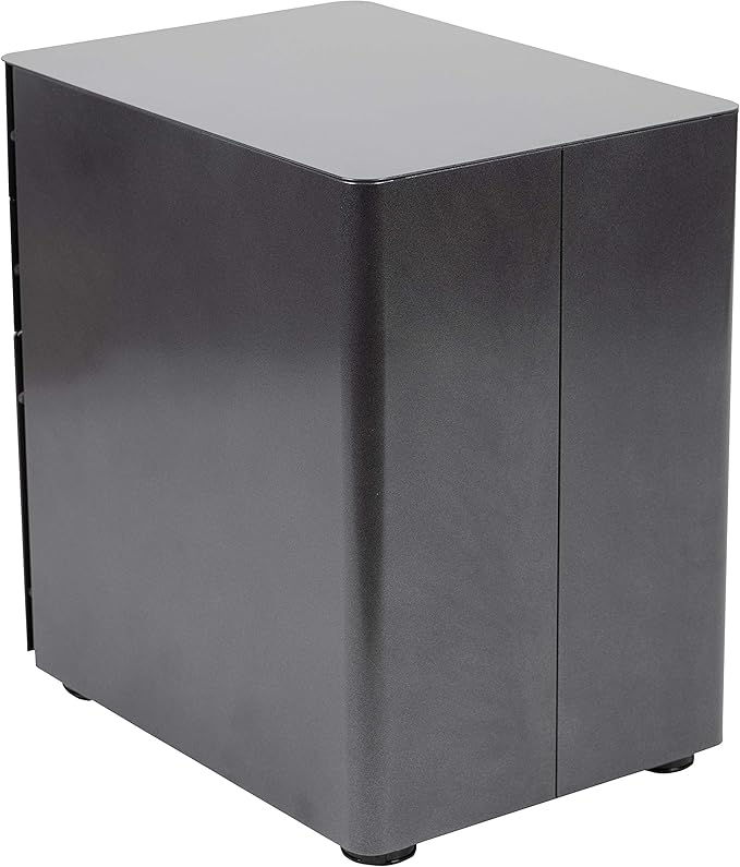 EMMA + OLIVER Modern 3-Drawer Mobile Locking Filing Cabinet Storage Organizer-Black