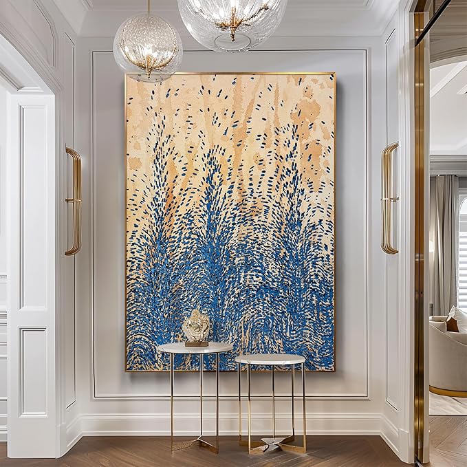 BrightA Blue Woods Abstract Wall Art Wall Painting For Living Room Extra Large Wall Art Large Canvas Art For Living Room Office Dining Room Wall Decor 59"x84.6"