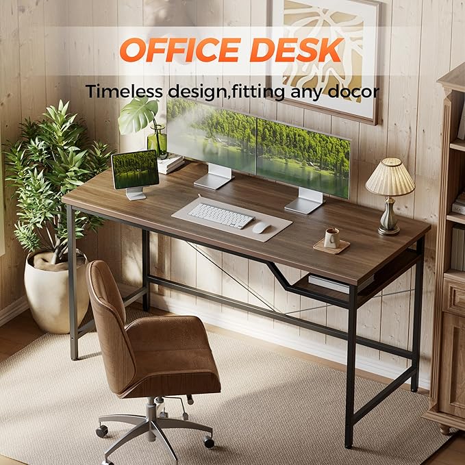 Mericonia 48 inch Computer Desk, Gaming Desk for Small Spaces, Modern Simple Style Table for Home Office, Study Student Writing Table