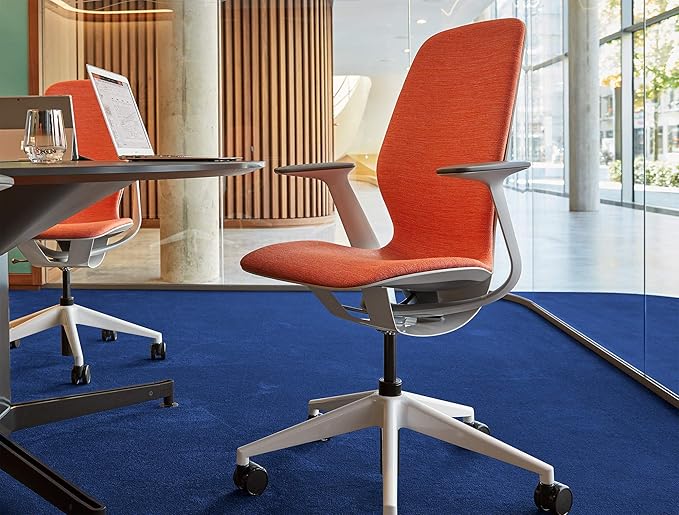 Steelcase SILQ Office Desk Chair Merle Dark Frame Cogent Connect Sailor Fabric 5S95 with Hubless Casters for Hard Floor