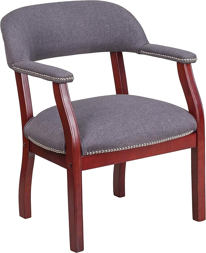 Flash Furniture Diamond Gray Fabric Luxurious Conference Chair with Accent Nail Trim