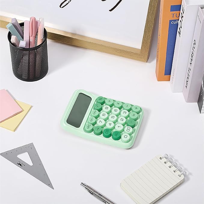 Mr. Pen- Mechanical Switch Calculator, 12 Digits, Large LCD Display, Green Calculator Big Buttons